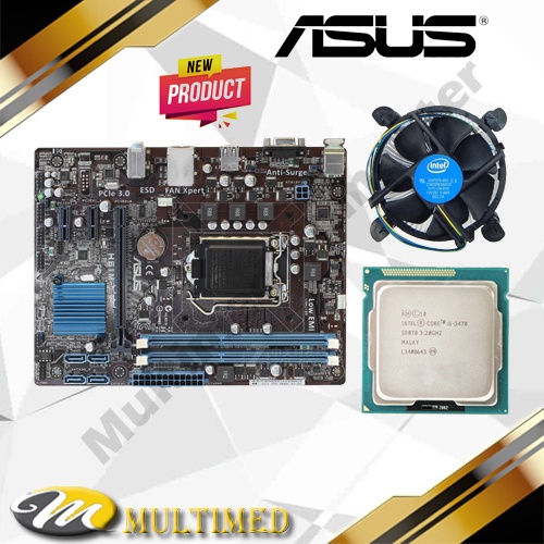 Paketan Mainboard LGA 1155 H61 DDR3 Baru + Intel Core I5 + FAN