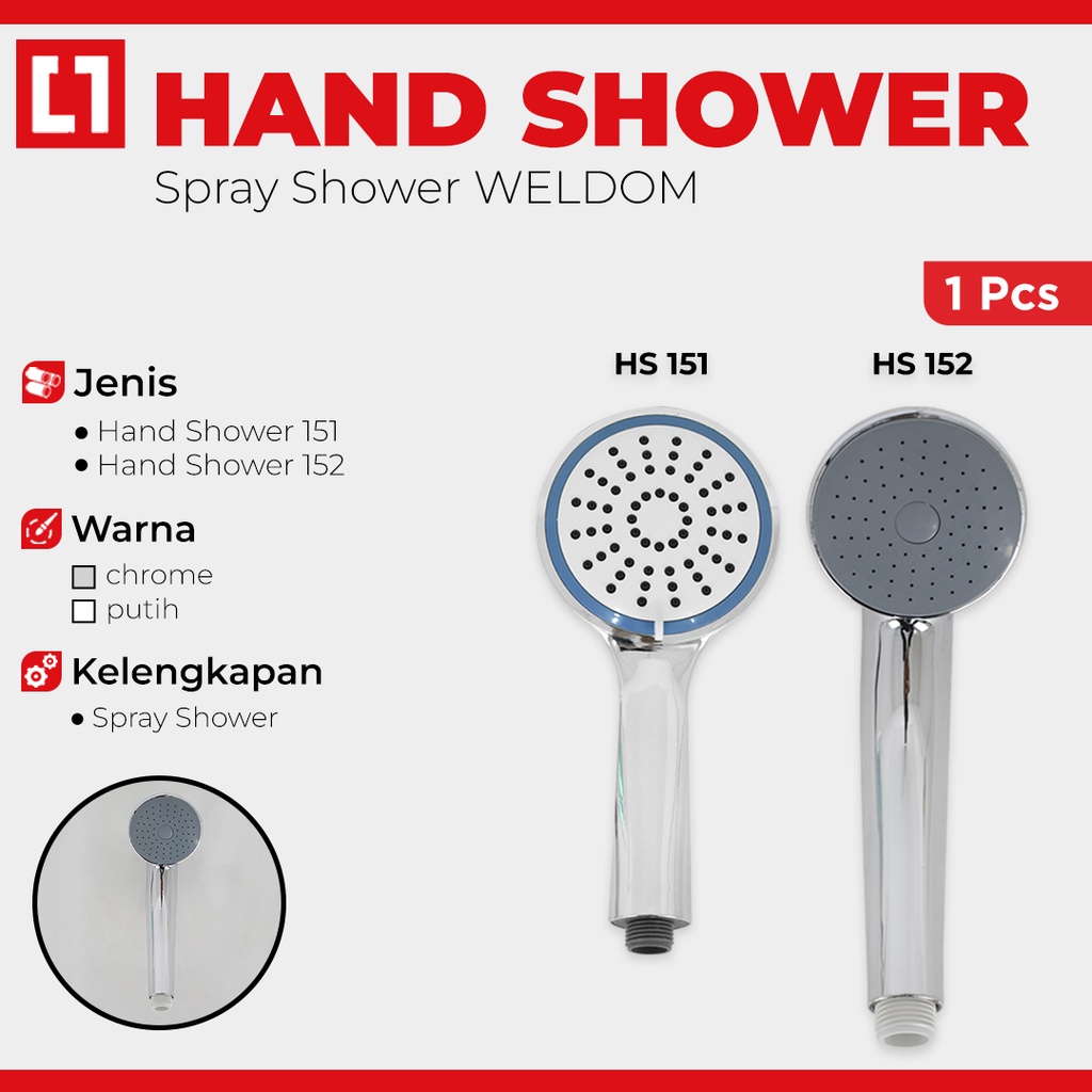 Kepala Head Hand Shower Mandi Semprotan Air - Weldom