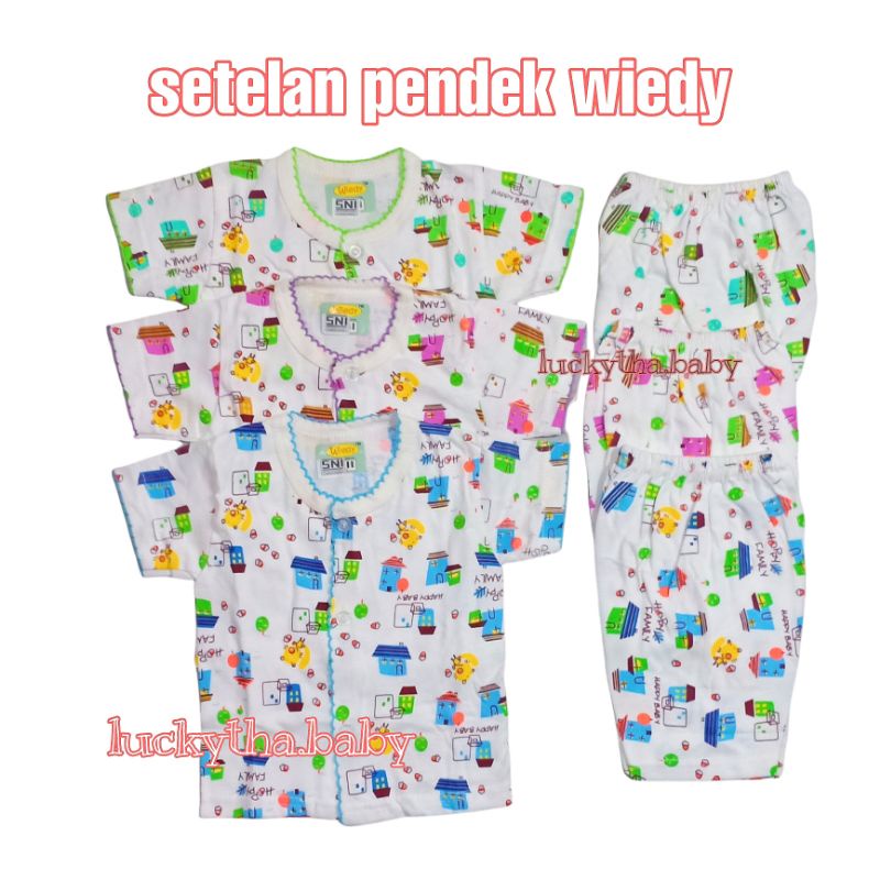 3pcs Setelan wiedy pendek / Setelan bayi baru lahir / set baju bayi baru lahir