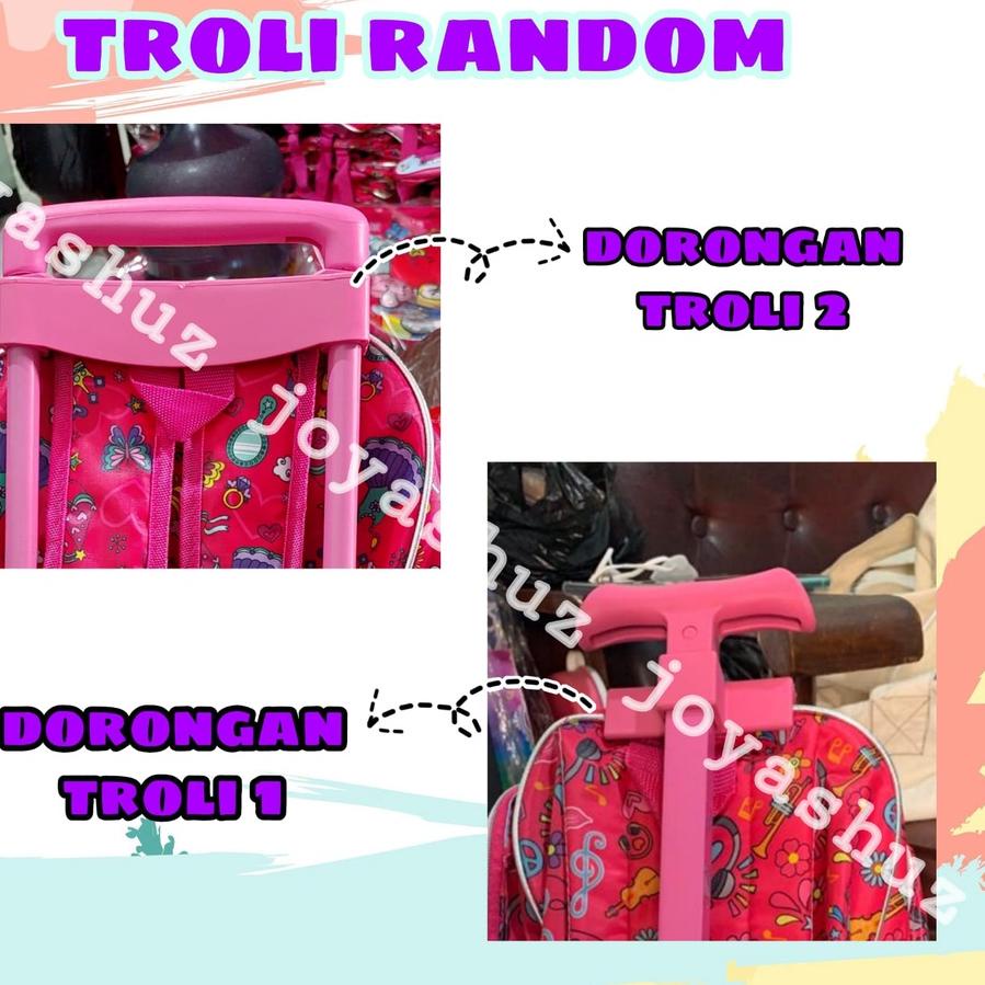 Tas Troli Anak Bisa Ransel BT 3D LED Anak SD Berbonus - Ransel Troli Timbul LED - Tas Sekolah Anak S