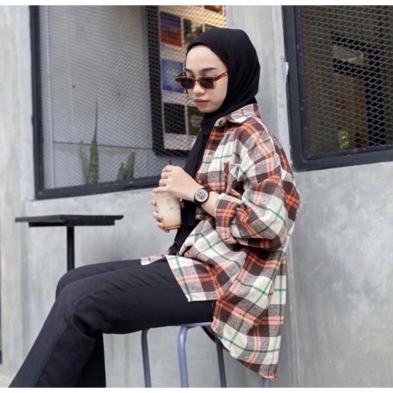 Kimberly Flanel Shirt / Kemeja Flanel / Kemeja Flanel Oversize-Bata Ld 130