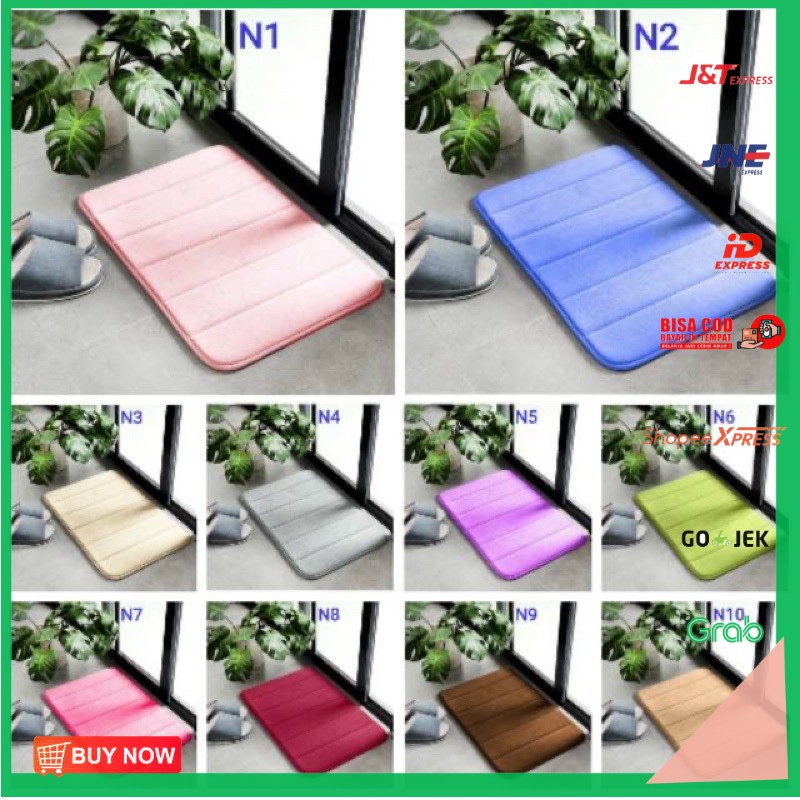 KESET Bagus HALUS ANTI SLIP MEMORY FOAM MENYERAP UNTUK KAMAR MANDI ANTI LICIN TERLARIS