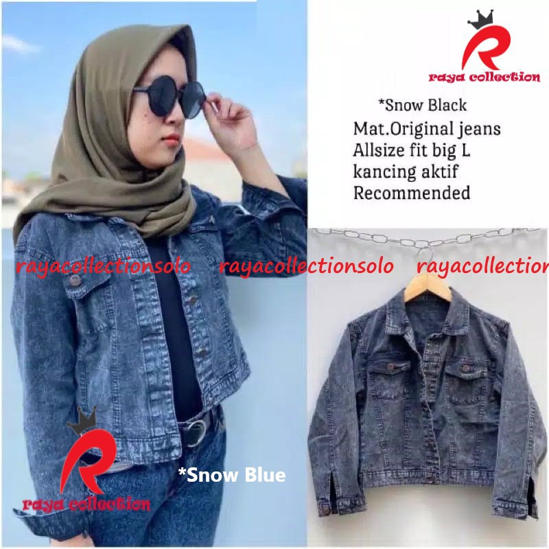 JENNY JAKET JEANS SNOW / JAKET JEANS WANITA / JAKET SNOW JEANS