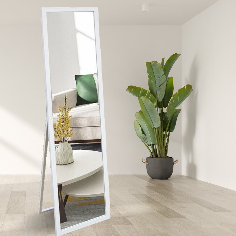 Kaca Cermin Full Body Aesthetic Cermin Standing Mirror Dinding Minimalis Rias UK.127 X 30 CM Termurah Terlaris-Putih