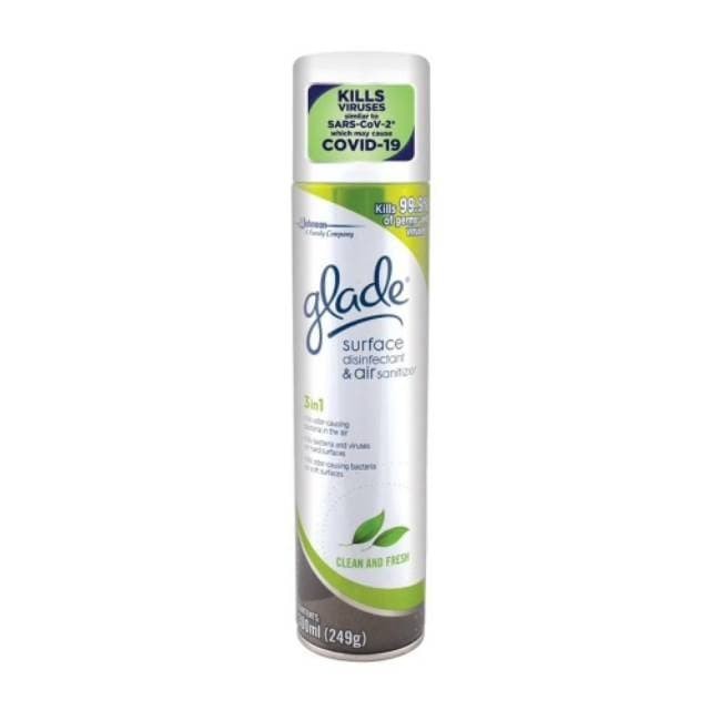 DISINFEKTAN SPRAY SEMPROT GLADE 250 ML AIR ALL SURFACE DESINFEKTAN ANTI KUMAN