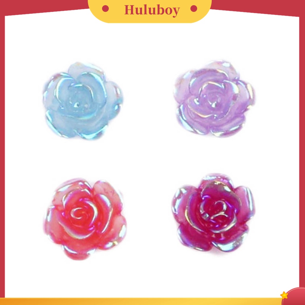 Huluboy Huluboy♡ 50pcs / Set Bunga Camellia Photochromic Berlian Imitasi Untuk Dekorasi Nail Art