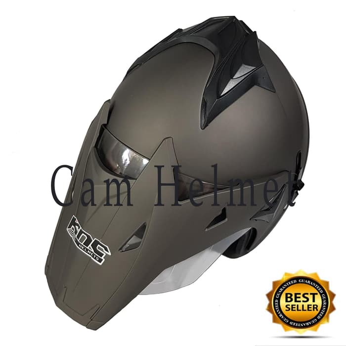 Helm Motor SNI KNC Semi Trail Cross 2 kaca Grey doff