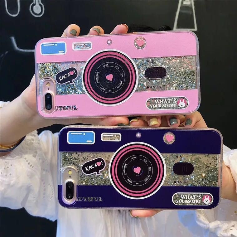 CASE OPPO F9 / F9 PRO WATER GLITTER CAMERA