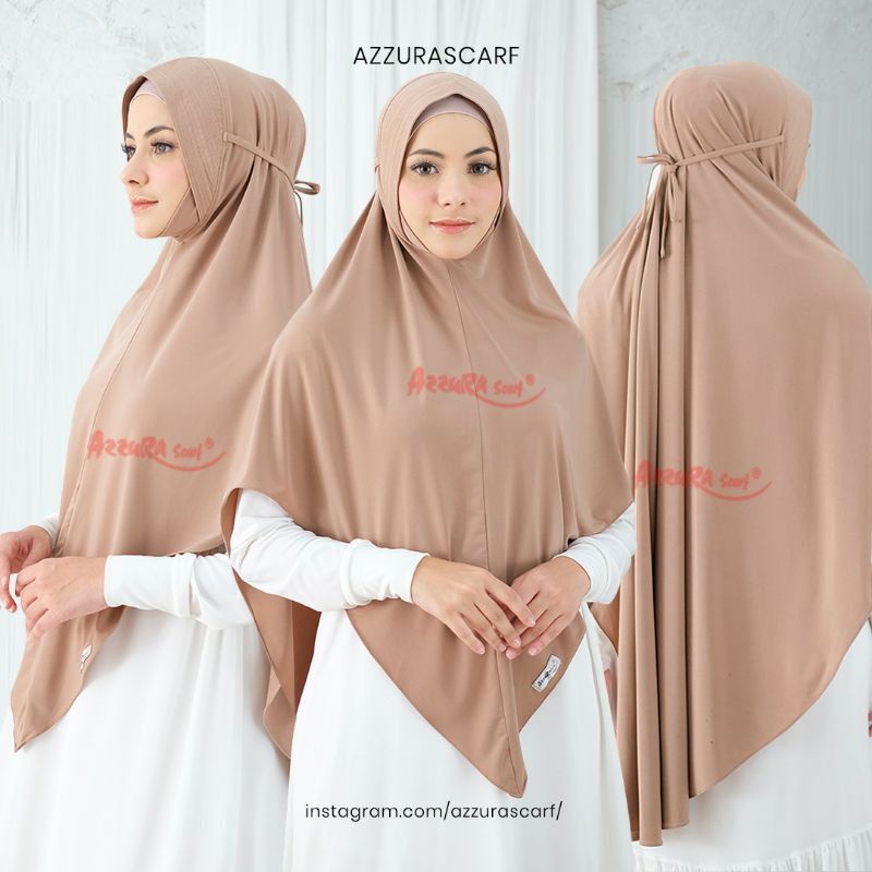 HIJAB: Khimar Dagu Azzura/ Ber_Gu Ulfa Jumbo Ori Azzura Scarf