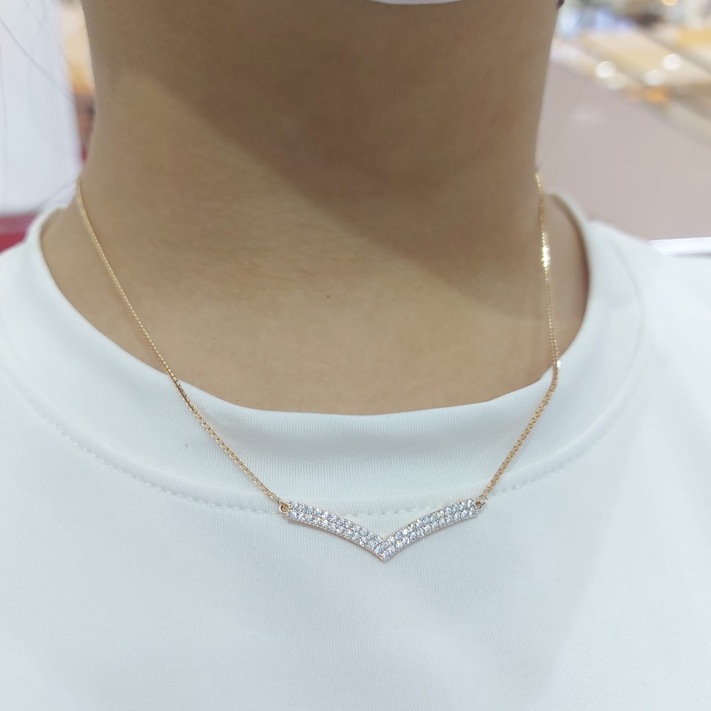 kalung fuji plat emas asli cantik manis awet kekinian