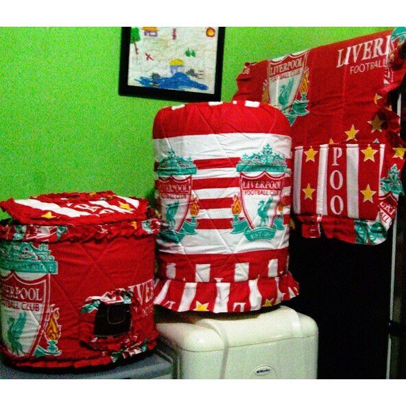 Sarung Kursi Sofa Galon Kulkas Magic com set Home set Full set *Club Bola Liverpool* cover sofa bed 