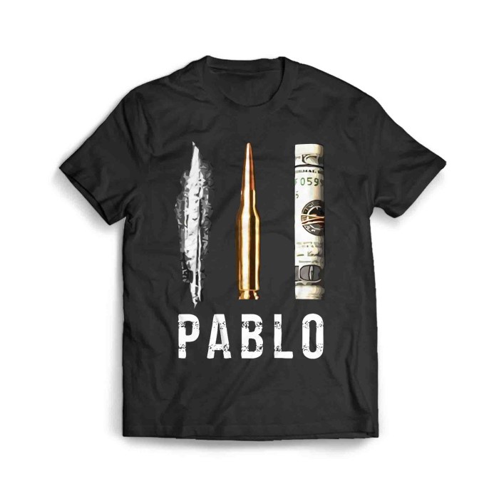 Kaos Pablo Escobar Dollar Cocaine Bullet
