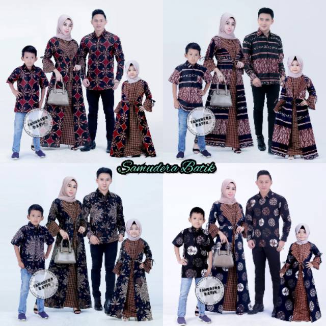 COUPEL GAMIS FAMILI Batik  keluarga  SARIMBIT IBU AYAH DAN  