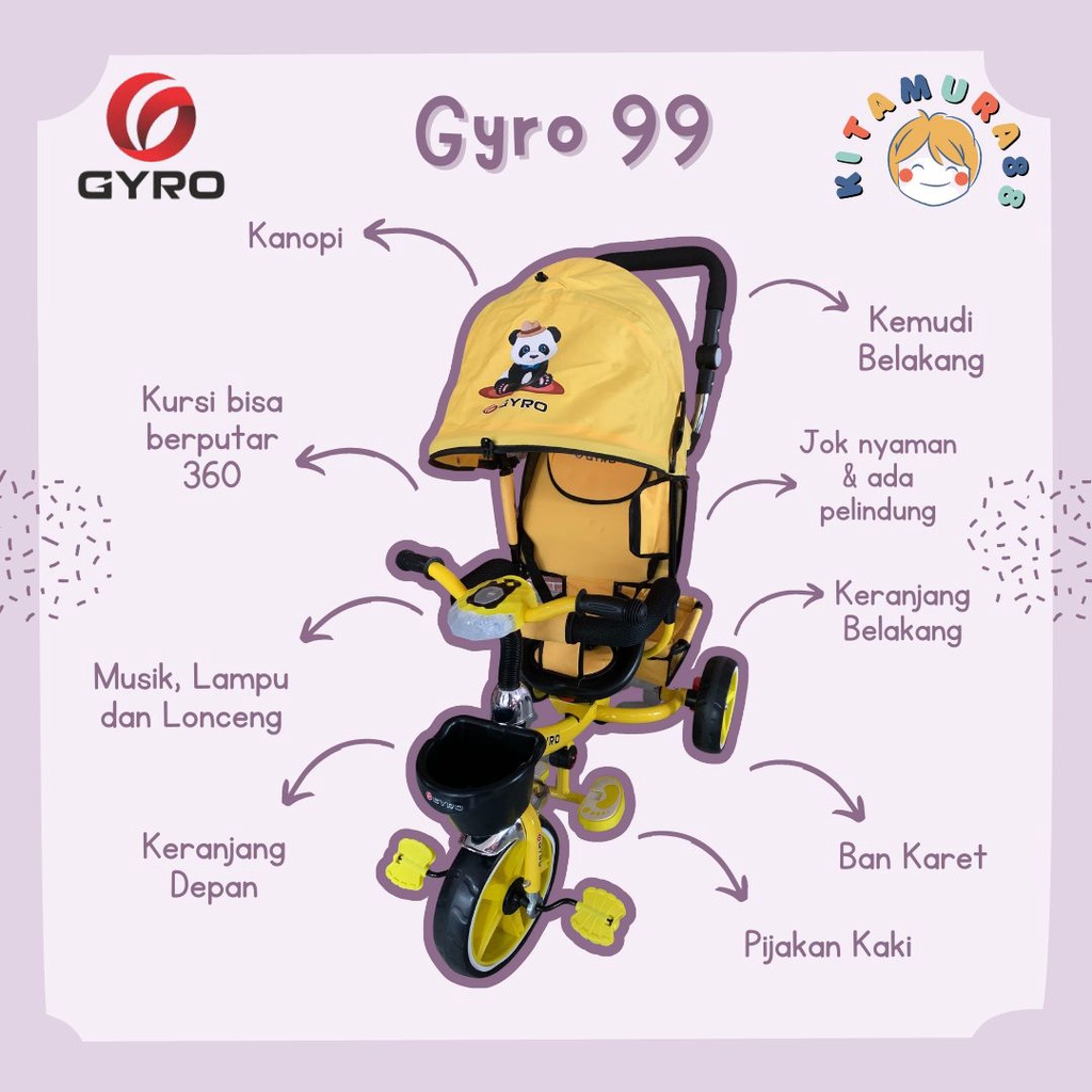 Sepeda Anak - Sepeda Roda Tiga STROLLER GYRO ST GY-99