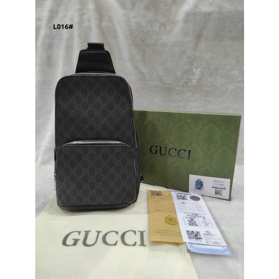 GC GG Single Strap Backpack Silver Hardware  L016