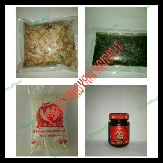

Bahan Takoyaki Komplit. Saos Buldog + Tepung + Oanori + Katsuobushi