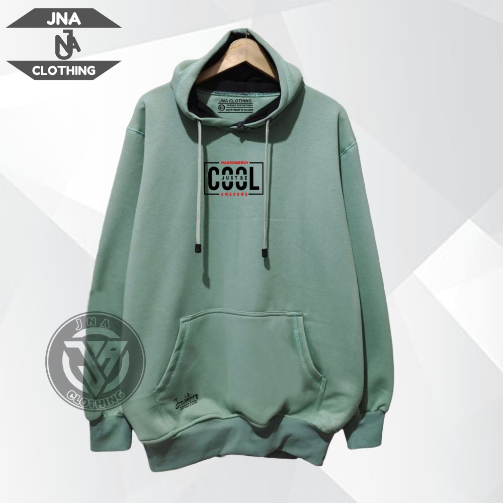 Hoodie COOL Pria Keren Hijau Mint Masa Kini Kekinian Terlaris Seweter Basic Gaya Aestethic Korean Style Musim Dingin