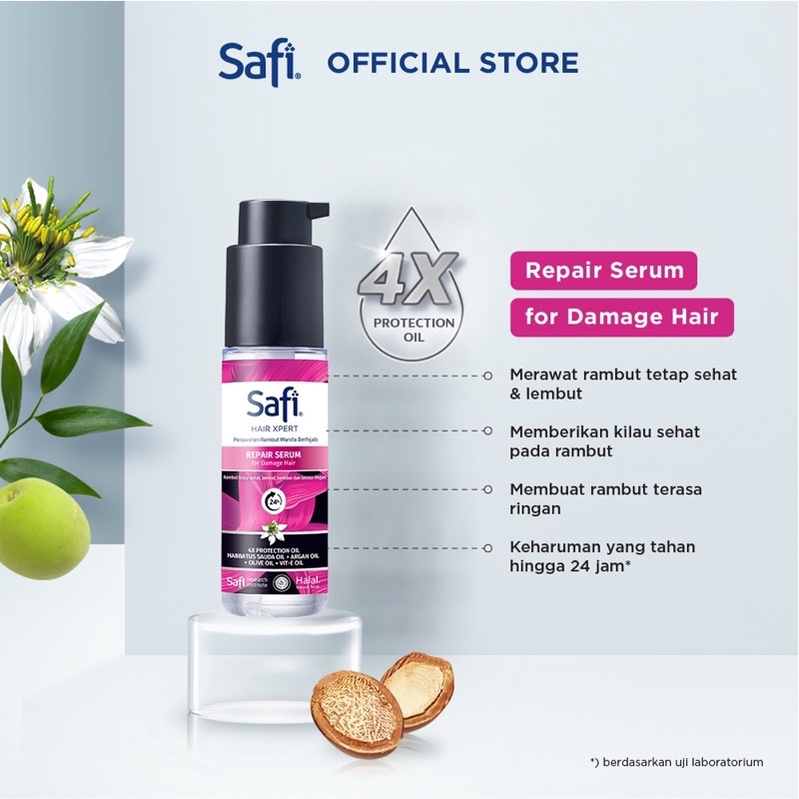 SAFI Hair Xpert Series Indonesia / Cleanser Toner Essence Serum Cream Sunscreen Shampoo Eye Gel Mask