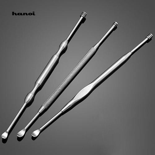 HN❤Earpick Pembersih Telinga Dua Kepala Bahan Stainless Steel
