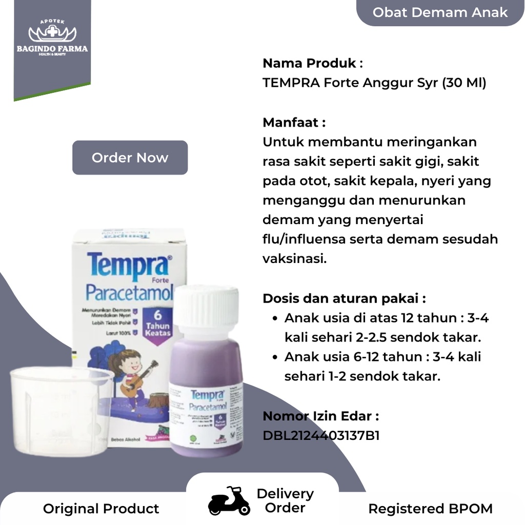 Tempra® _ Tempra Solución Pediátrica Fiebre y Dolor Sabor Uva de 30 ml ...