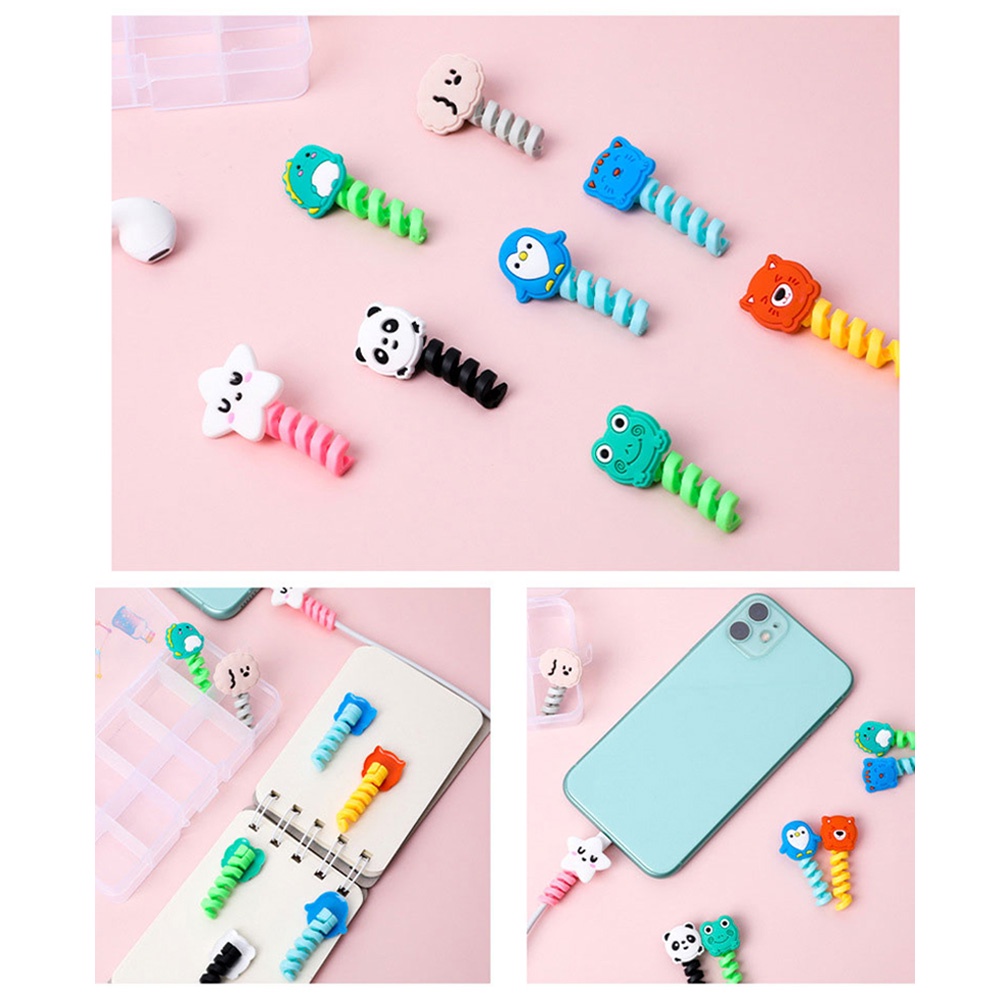 1pc Cover Pelindung Kabel Charger Bentuk Spiral Bahan Silikon Untuk Handphone