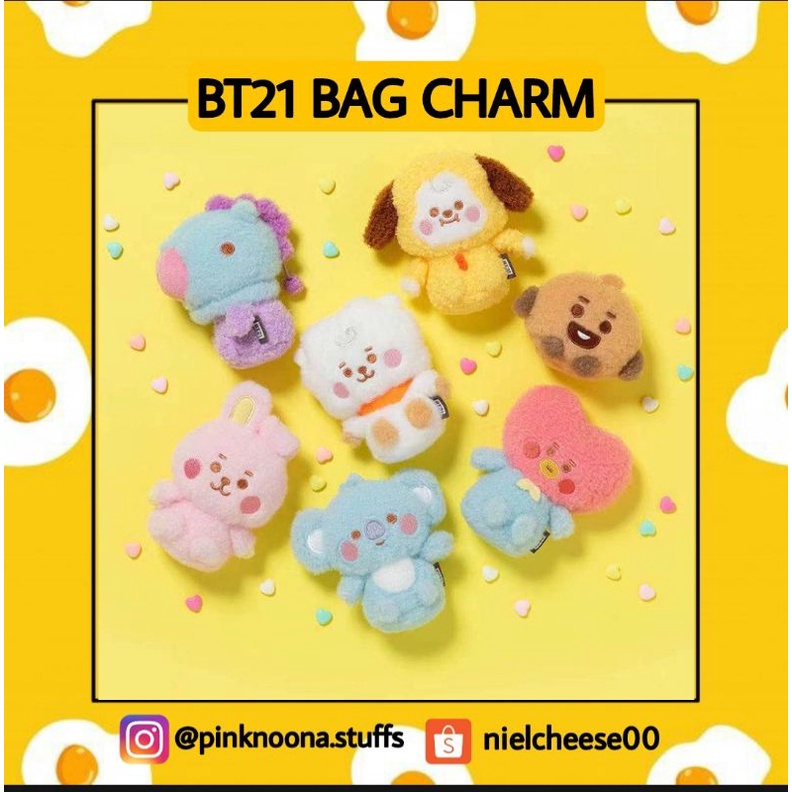 Gantungan Kunci Plush Doll BTS BT21 Key Chain Bag Charm