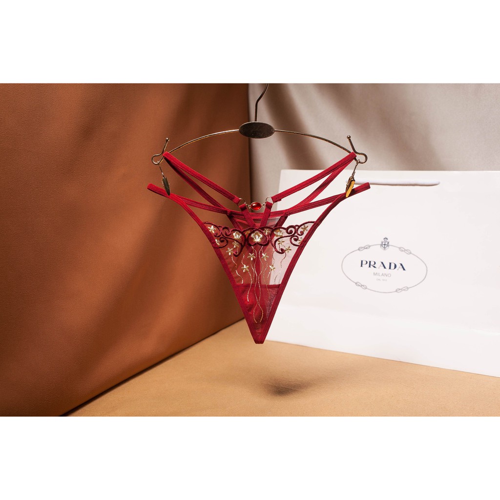 (COD) Sexy Open G String Wanita Tali Celana Dalam Transparan Thong Ukuran Besar C055