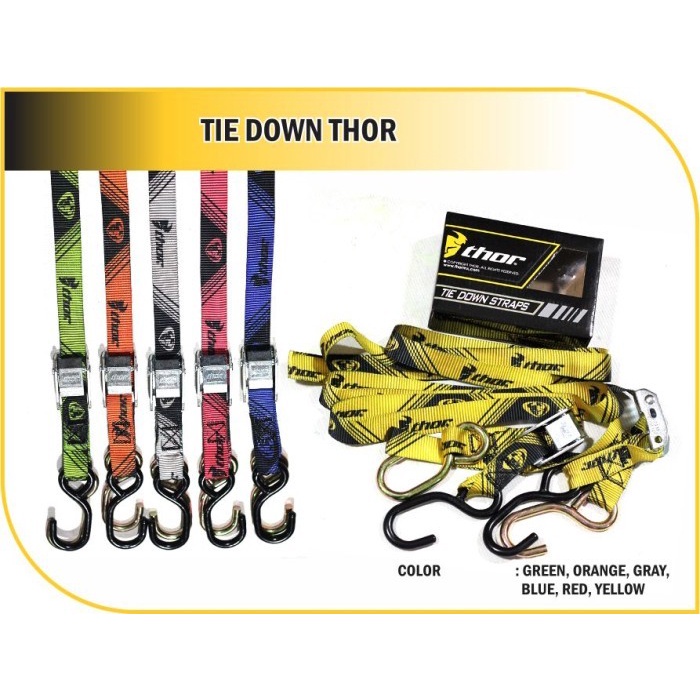 TIE DOWN STRAP TALI UNTUK IKAT BARANG ATAU MOTOR DIBAK Merah - Hijau