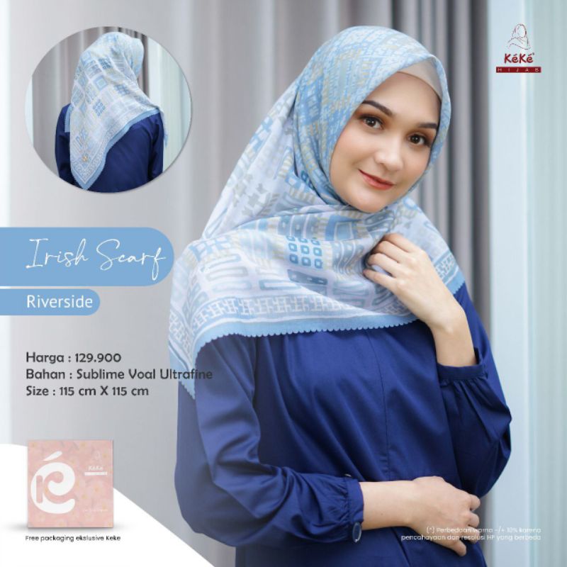 Hijab Segiempat motif IRiSH SCARF by Keke