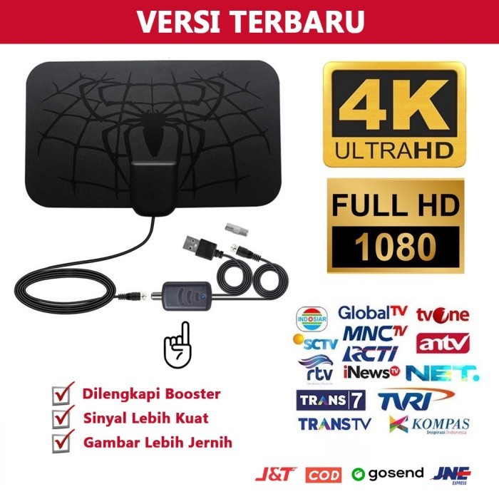 Antena TV Digital DVB-T2 4K High Gain + Amplifier Booster