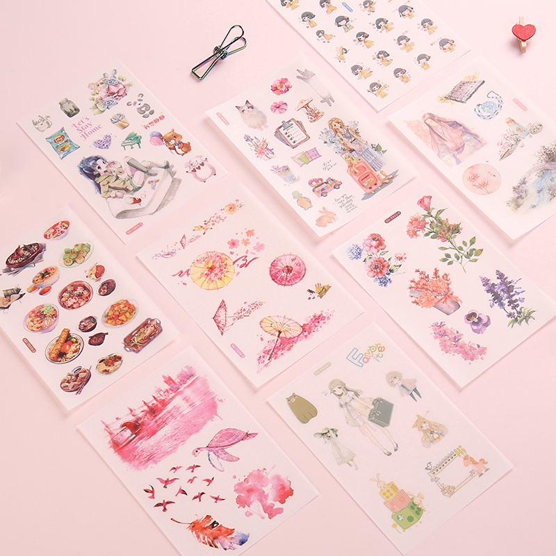 [New Arrival] Cute Girly Stickers ins Diary Book Album Decoration Diy Japanese Paper Stickers