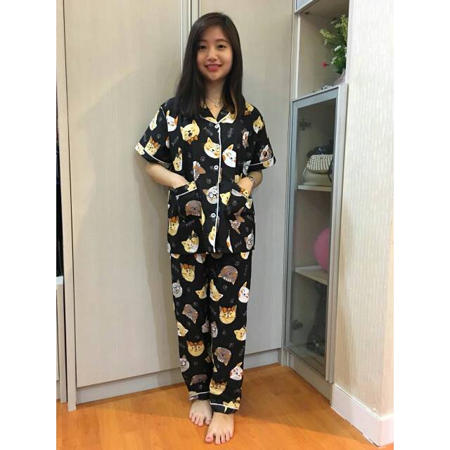 Baju Tidur Wanita Piyama Setelan Dewasa Remaja Kekinian Murah Cp Pajamas Motif Cat Bhn Katun Jepang Shopee Indonesia