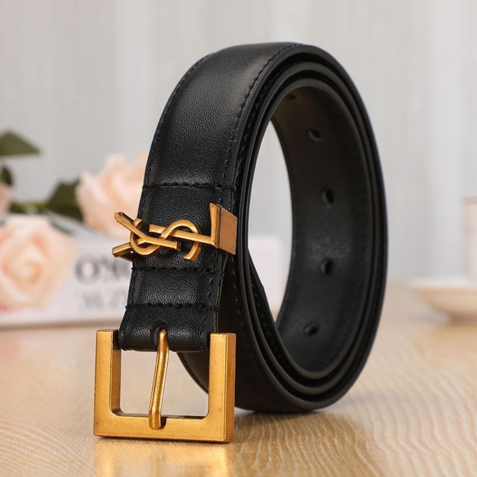 BGS-068 Sabuk Wanita Fashion Kulit Sapi Asli Ikat Pinggang Wanita Kulit Import Classic Basic Gaya Belt Korea