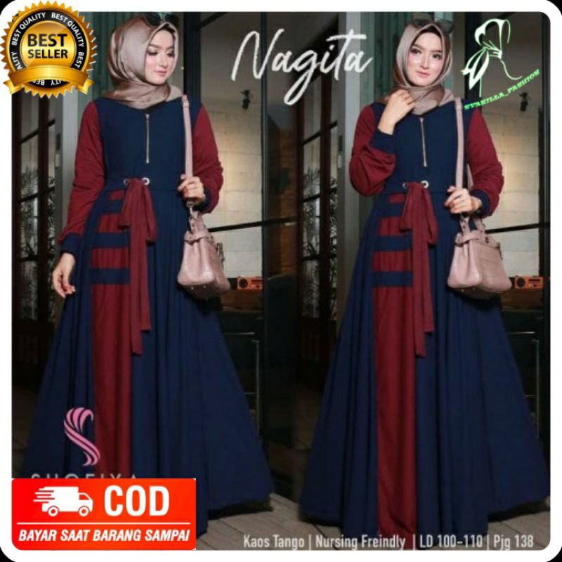 Baju Gamis Gamis Syari Dress Syari Wanita Terbaru 2021 Nagita Dress