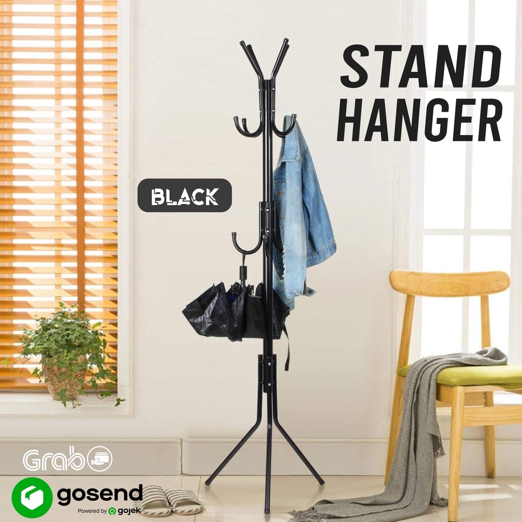 Stand Hanger Gantungan Tiang Berdiri Topi Baju Tas