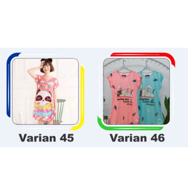 𝐄𝐁𝐒 ✅ PW061 Part 3 Baju Tidur Wanita Piyama Motif Kartun Lucu Pakaian Wanita Daster Variasi Import