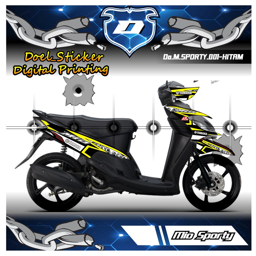 [COD] Stiker Striping Mio 110 Smile/Sporty motif racing floral Doel-001