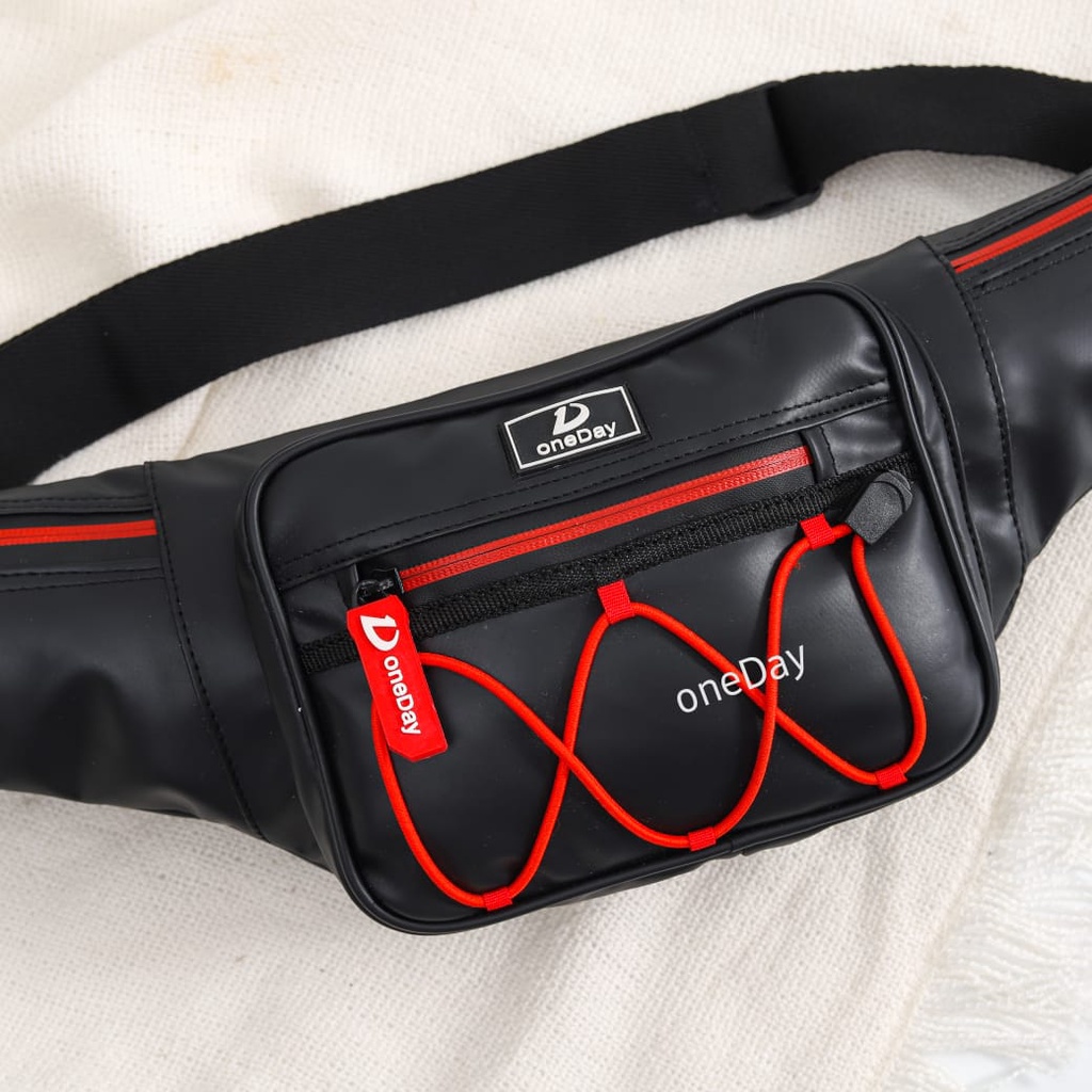 oneDay Waistbag Manly Tas Selempang Waterprof Tahan Air New Konsep Pemakaian Depan Belakang