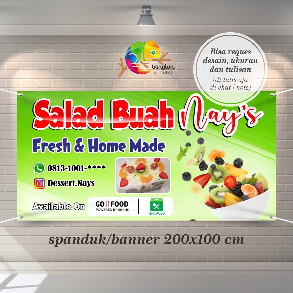 Jual Spanduk, Banner Salad Buah Custom | Shopee Indonesia