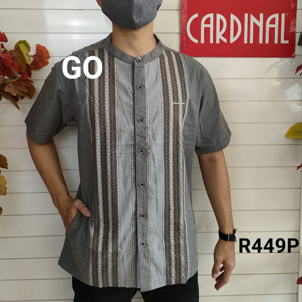 gof M-L CARDINAL KEMEJA KOKO Taqwa Pakaian Pria Original Baju Muslim Salur Lengan Pendek TCP