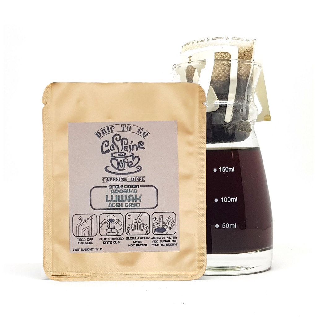 

Kopi Drip Arabika Luwak dengan Filter Bag siap Seduh - DRIP TO GO