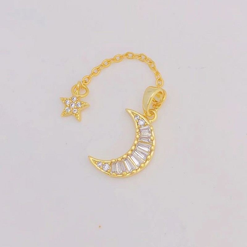 1pc Liontin Kalung / Gelang 18K Gold Bentuk Angsa / Bulan / Butterfly / Bunga Hias Berlian DIY