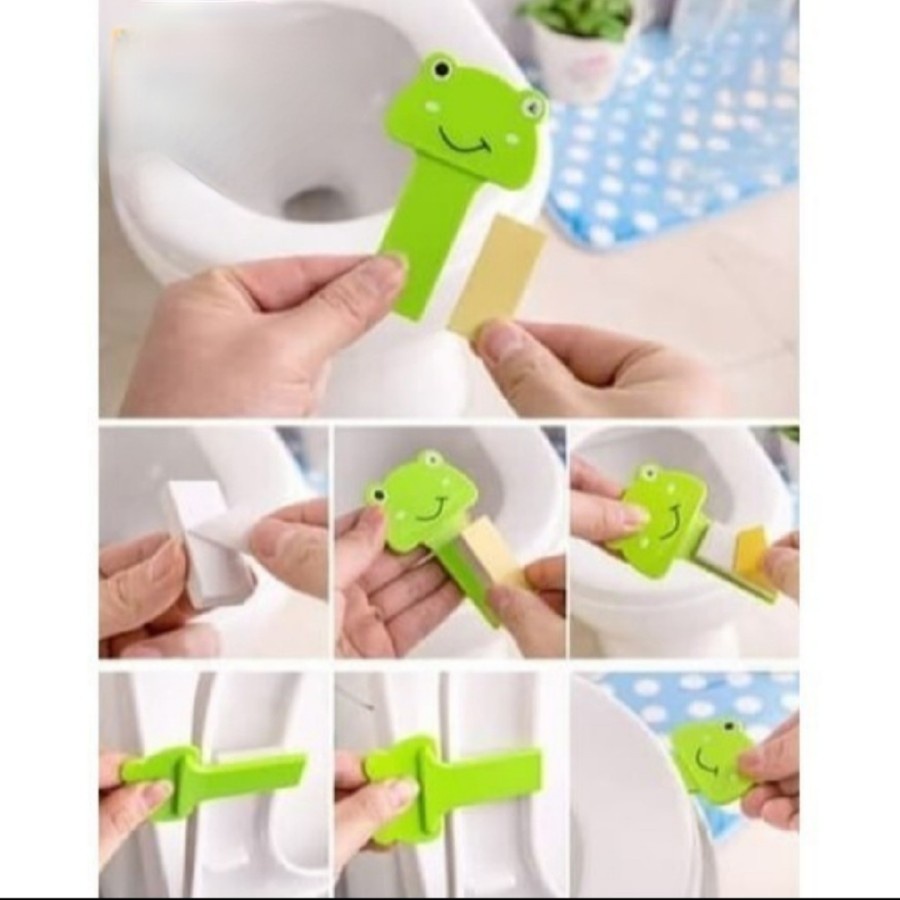 Handle Dudukan TOILET Seat Silikon Karakter Lucu Kebersihan WC Kloset