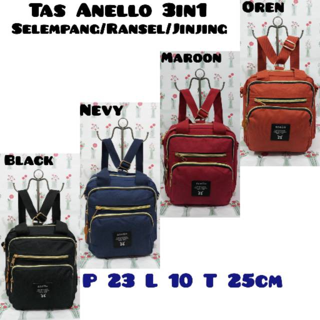 EviBagStore - Original Brand  TAS ANELLO 3in1 JINJING+SELEMPANG+RANSEL A501
