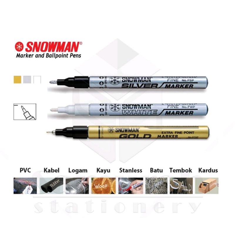 

spidol SNOWMAN paint marker silver,gold,white (1pcs)