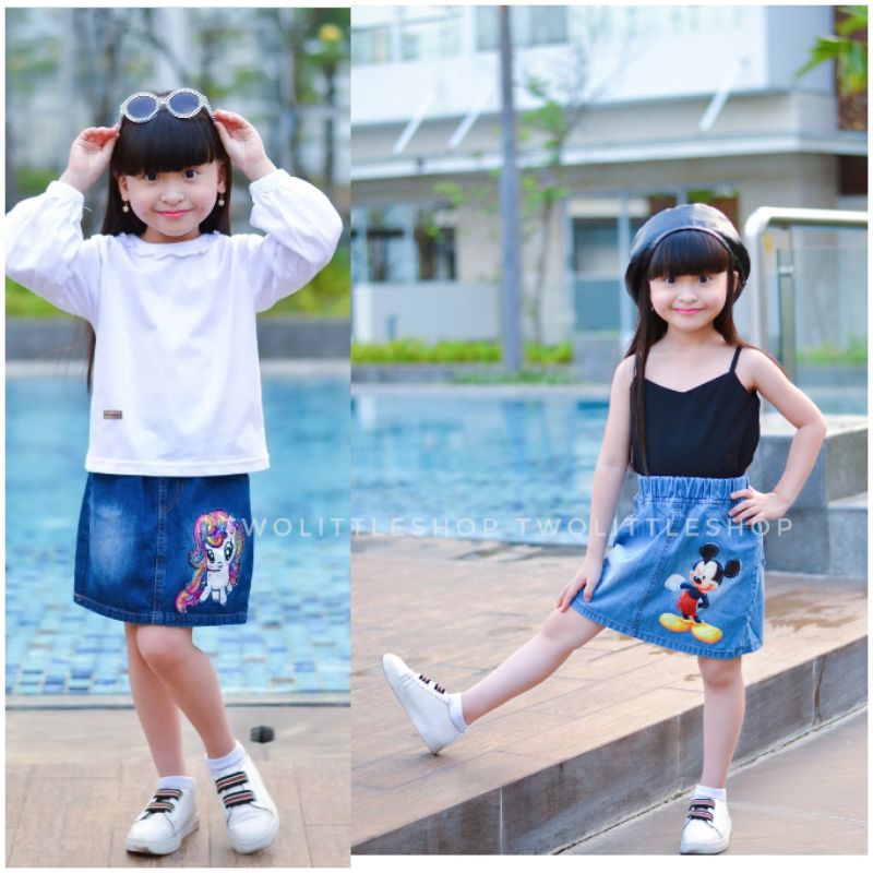 Rok pendek jeans anak