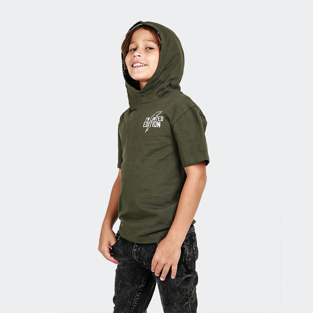 Celcius kids Hoodie Short Sleeve A06996K Hijau