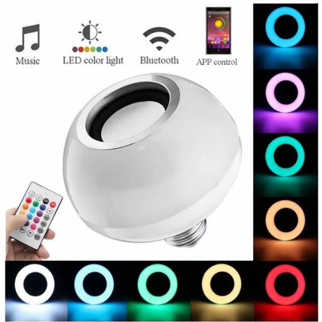 Lampu led warna warni remote speaker bluetooth
