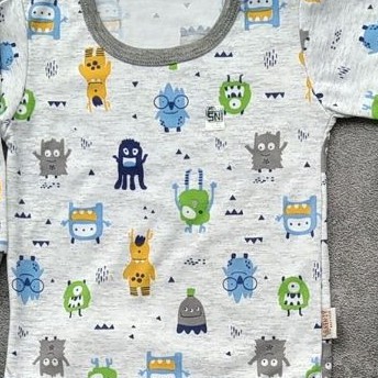 -20 Setelan Baju Bayi Piyama Bayi Oblong Panjang MONSTER MISTY SNI KENZY Size S - L STK18