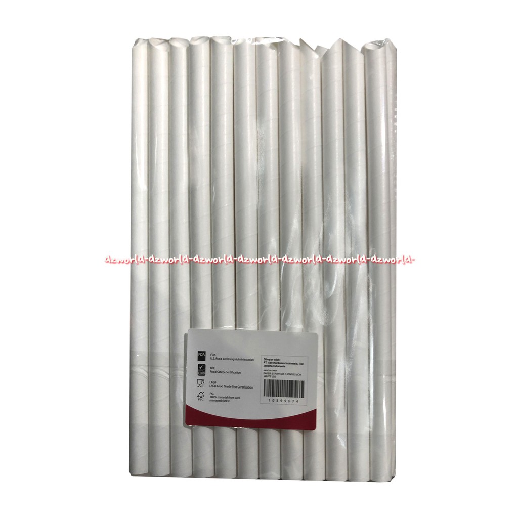 Krishome Paper Straws Bg 25Pcs Biodegradable Hot Cold Sedotan Kertas Besar Untuk Bubble